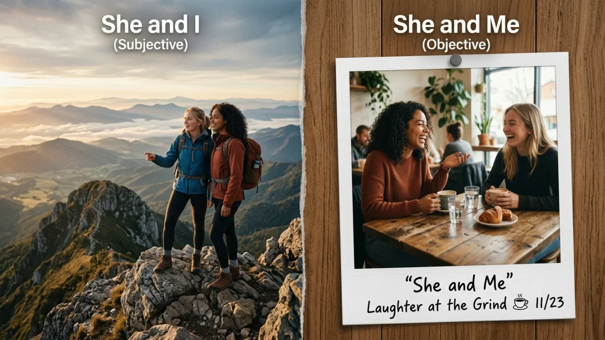 She and I or She and Me
