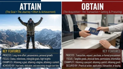 Attain vs Obtain